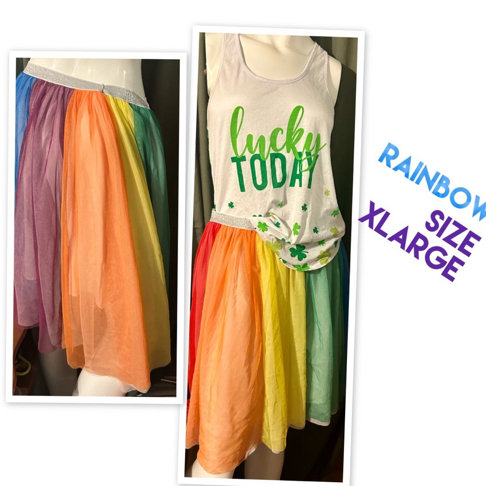 Ladies Rainbow Skirt w/Lucky Tank